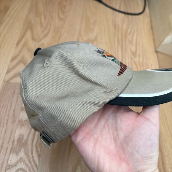 Vintage K Products Pheasant Bird New Holland Tan Hat Adjustable Embroidered - Picture 2 of 5